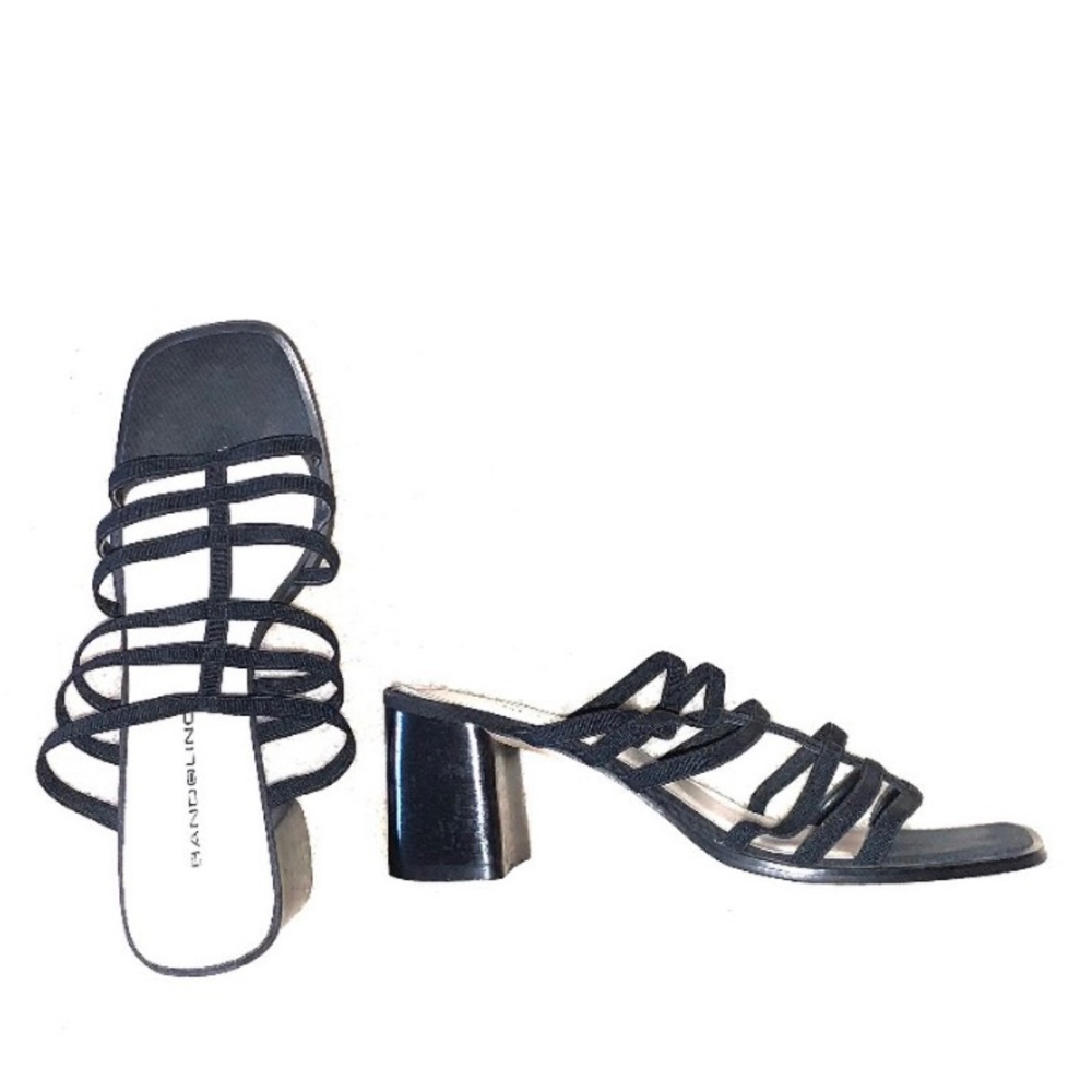 Y2K Black Mule Heel Sandals